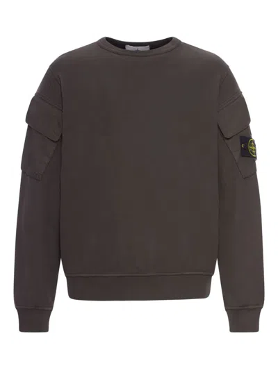 STONE ISLAND STONE ISLAND LOGO COTTON CREWNECK SWEATSHIRT