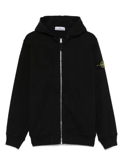 Stone Island Men's Slub-effect Hoodie In Black