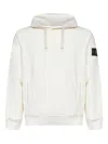 Stone Island Brushed Organic Cotton Fleece Hoodie Clothing In White