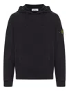Stone Island Cotton Hoodie With Compass Logo In Black