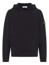 Stone Island Cotton Hoodie With Compass Logo In Black