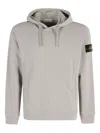 Stone Island Organic Cotton Compass Logo Hoodie In Gray