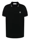Stone Island Mens Black Brand-patch Regular-fit Stretch-cotton Polo Shirt Xl In Black