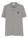 Stone Island Slim Fit Organic Cotton Piqué Polo With Compass Patch In Gray