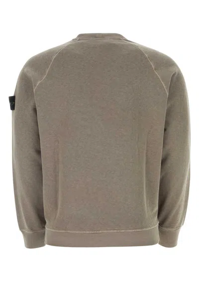 Stone Island Logo Cotton Sweatshirt In Gray