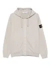 Stone Island Brushed Cotton Sweatshirt Hoodie In Neutral