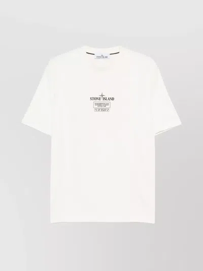 STONE ISLAND LOGO CREW NECK COTTON T-SHIRT WITH SHORT SLEEVES
