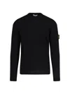 Stone Island Wool Crew Neck Pullover In Black  