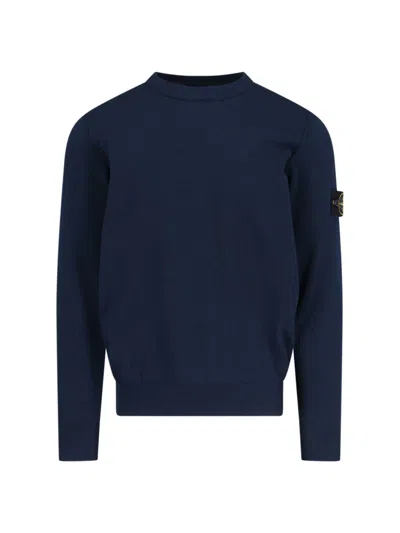 STONE ISLAND LOGO CREW NECK SWEATER