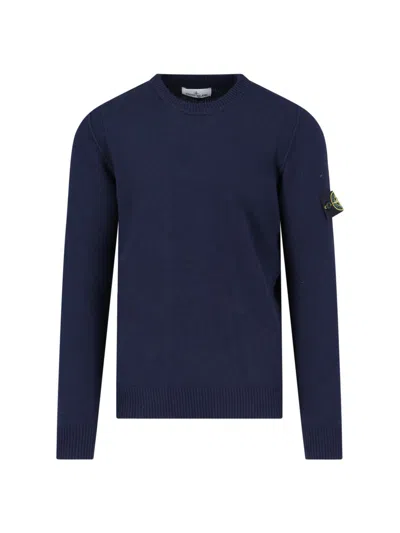 Stone Island Crewneck Sweater In Blue