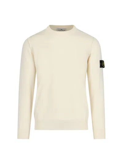 STONE ISLAND LOGO CREW NECK SWEATER