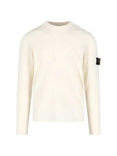 STONE ISLAND LOGO CREW NECK SWEATER