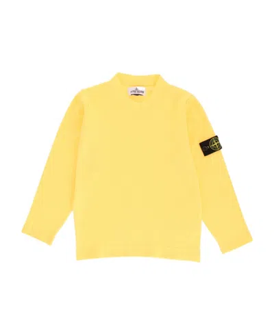 Stone Island Logo Crew-neck Top In Yellow