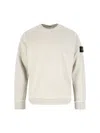 Stone Island Crew Neck Wool Sweater With Reverse Stitch Details Clothing In Beige