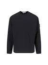 Stone Island Logo Crewneck Sweatshirt In Black