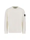 Stone Island 6100028 Brushed Cotton Fleece Sweatshirt In White