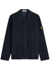 Stone Island Navy 1200020 Wrinkled Corduroy 500-tc Overshirt In Blue