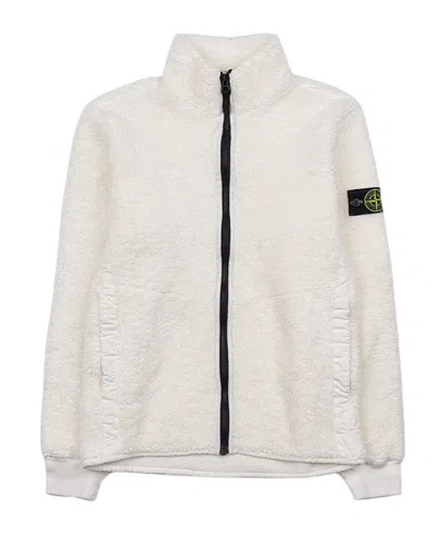 Stone Island Logo Decal Casual Jacket In Nude