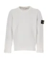 Stone Island Compass-badge Cotton Sweatshirt In White