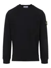 Stone Island Logo-detail Crew-neck Sweatshirt In Blue