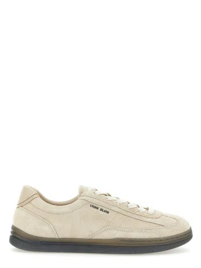 Stone Island Logo Detail Soft Suede Sneakers