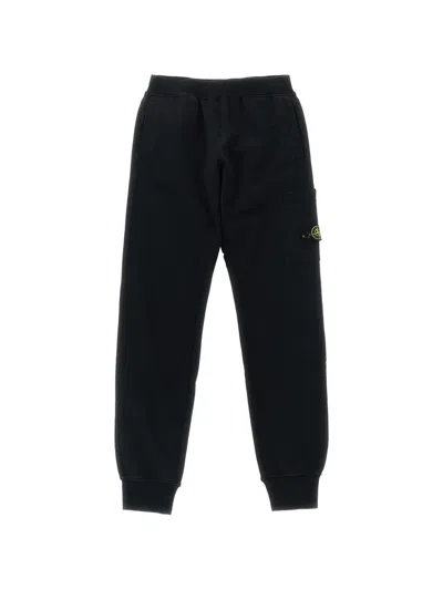 Stone Island Kids' Logo-detail Track Pants In Black