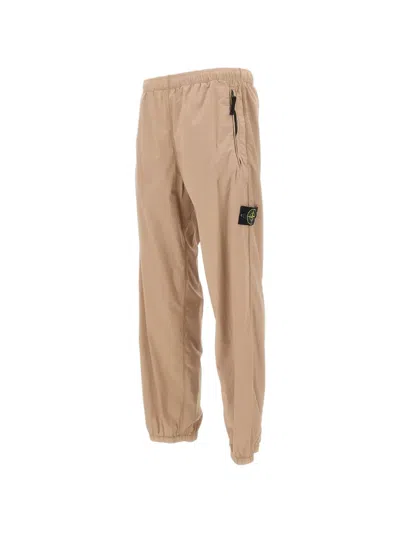 Stone Island Tapered Cotton Cargo Pants Regular Fit In Neutral