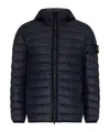 Stone Island Loom Woven Chambers Nylon Down Jacket In Black