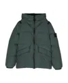 Stone Island Logo Down Jacket In Green