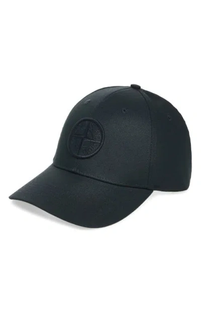 Stone Island Logo Embroidered Baseball Cap In Blue