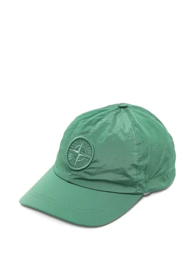Stone Island Logo-embroidered Baseball Cap In Green