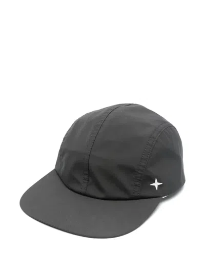 Stone Island Logo-embroidered Cap In Black