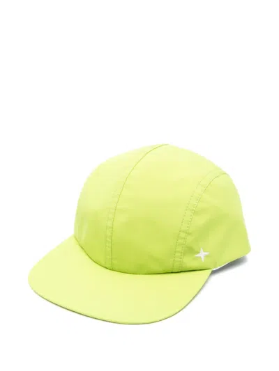 Stone Island Logo-embroidered Cap In Green