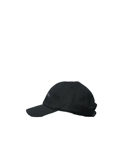 Stone Island Logo-embroidered Cotton Cap In Black