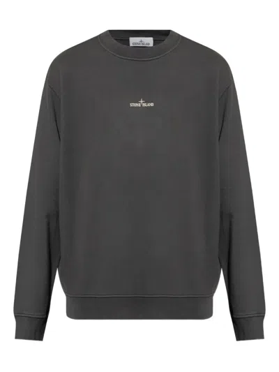 Stone Island Logo-embroidered Crew-neck Sweatshirt