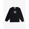Stone Island Logo-embroidered Crewneck Cotton Sweatshirt 2-12 In Navy Blue