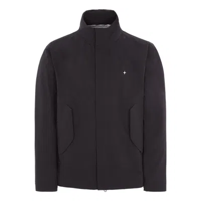 Stone Island Logo Embroidered High-neck Jacket 'black'