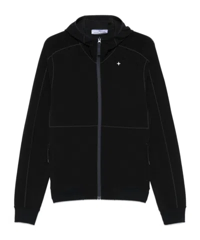 STONE ISLAND STONE ISLAND LOGO EMBROIDERED ZIP-UP JACKET