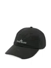Stone Island Logo-embroidered Ripstop Cap In Black