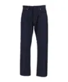 Stone Island Five-pocket Trousers With Belt Loops And Contrast Stitching In Blue