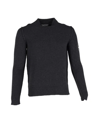 Stone Island Logo Embroidered Sweater In Grey Wool