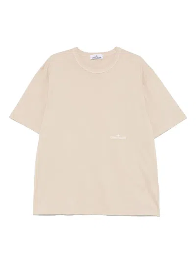 Stone Island Logo-embroidered T-shirt In Neutral