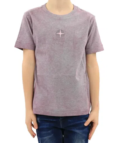 Stone Island Logo Embroidered T-shirt In Gray