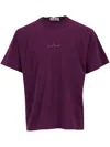 Stone Island Logo Embroidered T-shirt In Purple