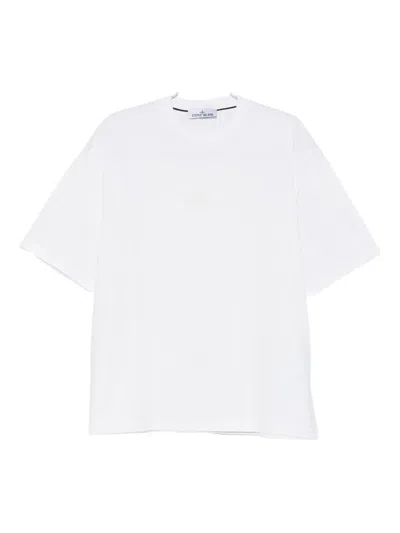 Stone Island Logo-embroidered T-shirt In White