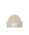 STONE ISLAND LOGO-EMBROIDERY RIBBED BEANIE