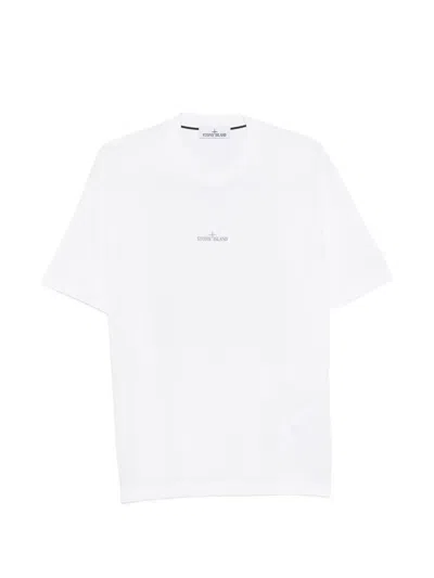 Stone Island Logo Graphic T-shirt In White