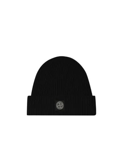 Stone Island Logo Hat In Black