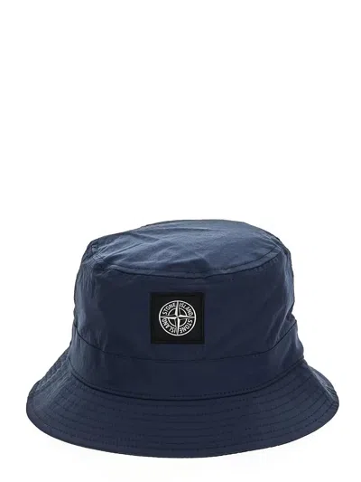 Stone Island Logo Hat In Blue