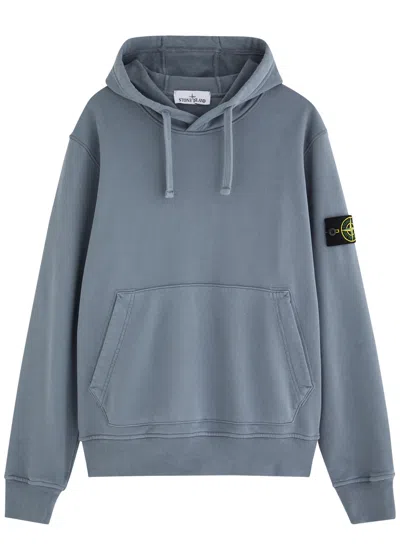 STONE ISLAND STONE ISLAND LOGO HOODED COTTON SWEATSHIRT